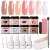 Vibrant Nude - 18Pcs Dip Powder Nail Kit Starter Kit